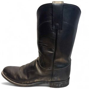 Justin Boots | Men's Black Leather Boots w/ Leather Soles | 8.5